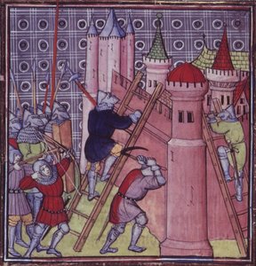 Royal 20 C.VII fol.19 Francouzi ničí Janov, z 