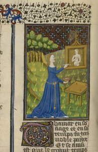 Royal MS 16 G V f.68v Thamar maluje bohyni Dianu, z 