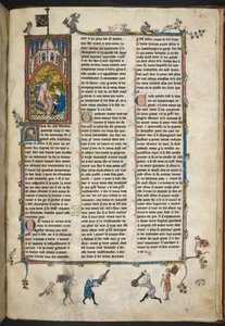 Royal Ms 14 e III f.140r Jindřich II. z Anglie s písařem, ilustrace z 