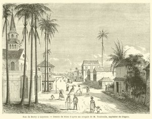 Rue de Berry a Cayenne (rytina) od French School