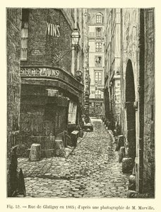 Rue de Glatigny v roce 1865; z fotografie M Marville od French School