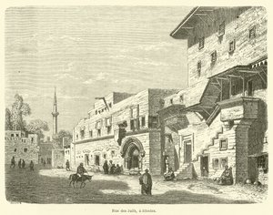 Ulice Židů, na Rhodosu (rytina) od French School