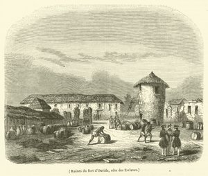 Zřícenina pevnosti Oueida, cote des Esclaves (rytina) od French School