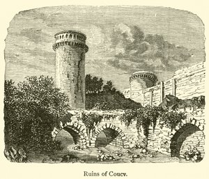 Ruins of Coucy (rytina) od French School