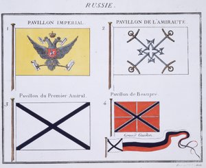 Ruské vlajky, z francouzské knihy vlajek, c.1819 od French School