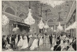 Sadi Carnot (1837-1894) francouzský prezident v letech 1887 až 1894 a jeho manželka v Elysejském paláci - Sadi Carnot, prezident Francouzské republiky a jeho manželka - Svátky prezidenta - nový taneční sál v Palais de L