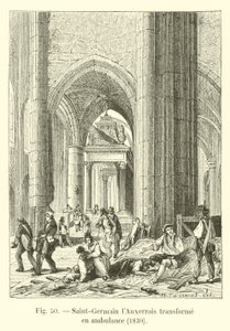 Saint-Germain lAuxerrois přeměněn na sanitku, 1830 od French School