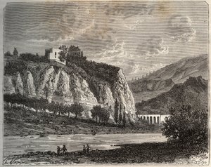 Saint-Paul-en-Cornillon (Saint Paul en Cornillon) - Loire, v regionu Rhone-Alpes - rytina v „La France illustree: geografie, historie, statistická správa“ od V.-A. Sladově hnědá. 1884 od French School
