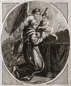 Svatý Antonín Paduánský. (rytina z počátku 19. století) od French School