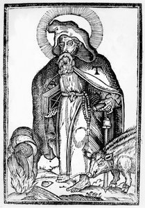 Svatý Antonín Veliký, frontispis z In Symbolicam S. Antonii Magni Imaginem Commentatio od Théophila Raynauda, vydáno 1659 od French School