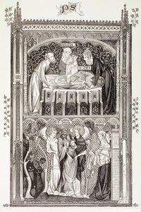 Saint Denis, z knihy „Vojenský a náboženský život ve středověku“ od Paula Lacroixe, vydaná v Londýně kolem roku 1880 od French School