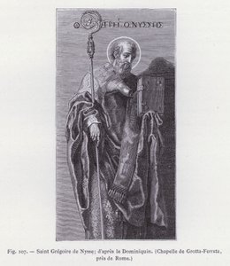 Svatý Řehoř z Nyssy; po Dominichino, kaple Grotta-Ferrata, poblíž Říma (rytina) od French School