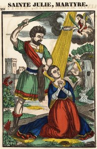 Svatá Julie, mučednická smrt, páteřní obraz XIX století. od French School