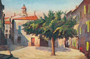 Saint Tropez: Malebné zákoutí (barevná litografie) od French School