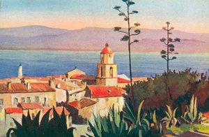 Saint Tropez: Útěk do zálivu (barevná litografie) od French School