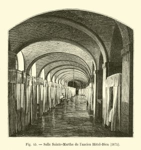 Pokoj Sainte-Marthe ze starého Hotel-Dieu, 1875 od French School