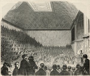 Učebna na College de France v Paříži v 19. století – rytina v „Tableau-de-Paris“ od Edmonda Texiera 1852 od French School