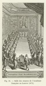Zasedací místnost Francouzské akademie v Louvru, 1673 od French School