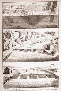 Techniky lovu lososů - Encyklopedie nebo slovník věd, umění a povolání od Denise Diderota (1713-1784) a Jean d