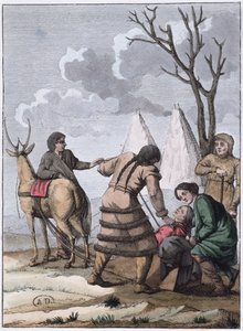 Samojedská svatba, 1811 ( barevná rytina) od French School