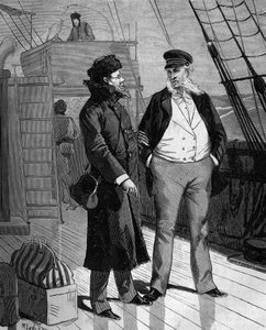 Samuel Finley Breese Morse (1791-1872), americký malíř a fyzik, mluvil při svém návratu do Spojených států s kapitánem lodi o své myšlence elektrického telegrafu. v „Populární dějiny vědy, vynálezy a objevy z od French School
