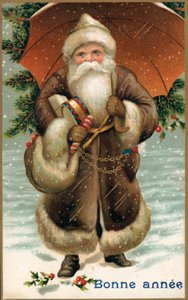 Santa Claus s deštníkem od French School