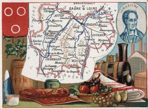 Saone et Loire (Saone-et-Loire, 71), Burgundsko, Francie. Portrét Alphonse de Lamartine (Alphonse Marie Louis de Prat de Lamartine od French School