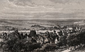 Sarreguemines - Moselle - rytina v „La France illustrée: geografie, historie, statistická správa“ od V.A. Malt-Brown. 1884 od French School