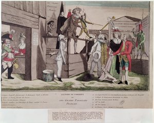 Satirická karikatura o francouzských emigrantech v Coblentz a Deklarace z Pillnitz, 1791 od French School