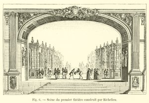 Jeviště prvního divadla postaveného Richelieuem od French School