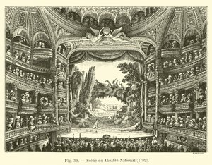 Scene du Theatre National, 1789 od French School