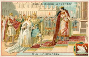 Scéna z opery Richarda Wagnera Lohengrin (chromolitho) od French School