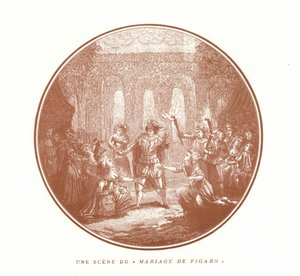 Scéna z Figarovy svatby od Wolfganga Amadea Mozarta od French School