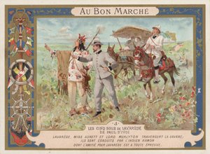 Scéna z románu Les Cinq Sous de Lavarede od Paula Ivoi (chromolitho) od French School