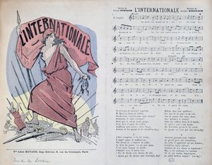 Partitura pro píseň LInternationale, kolem roku 1900 od French School