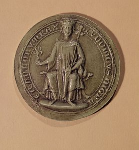 Pečeť Ludvíka IX. (1214-70) držící žezlo a fleur de lys, kolem roku 1252 od French School