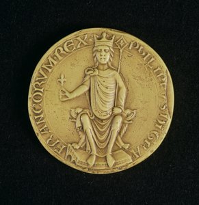 Pečeť Filipa II. Augusta (1165-1223) 1198 (vosk) od French School