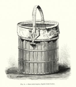 Merovejské vědro, po Abbe Cochet (rytina) od French School