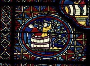 září, ze Zodiac Window, 13. století od French School