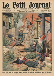 Srbská vojska přijíždějící do vesnic opuštěných Bulhary, ilustrace přední obálky z 