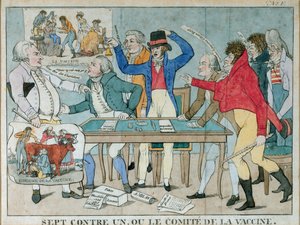 Sedm proti jednomu, neboli The Vaccine Committee, c.1800 od French School