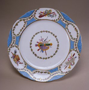 Servírovací dezertní talíř Sevres, od Melbourne Service, 1770 (jemně pastovaný porcelán)