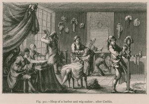 Prodejna holičů a paruk; po Cochin od French School