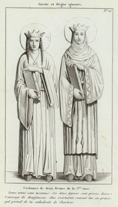 Century a Reign ignorovány, Kostýmy dvou královen 1. rasy (rytina) od French School