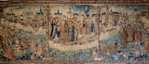Obléhání Dijonu Švýcary 7. 9. 1513, tapiserie z Tournai, Musee des Beaux Arts de Dijon. od French School
