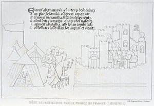 Obléhání Marmande Ludvíkem VIII od French School