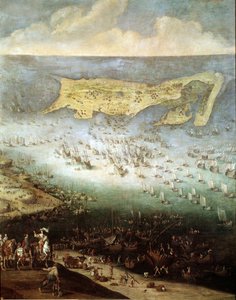 Obléhání citadely svatého Martina na Ile de Re, v roce 1627 (malba, kolem roku 1640) od French School