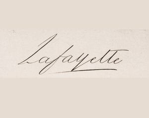 Podpis Marie-Joseph-Paul-Yves-Roch-Gilbert du Motier, markýz de Lafayette od French School