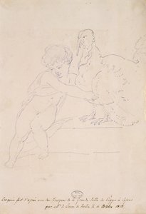 Skica z Velké síně v Poggio a Caiano, 12. října 1813 od French School