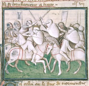 Sloane 2433 C, fol. 69v The Battle of Crecy, c.1410 (vellum) od French School